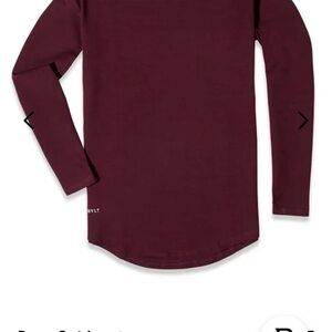 Bylt drop cut Burgundy Long-Sleeve Crew Shirt